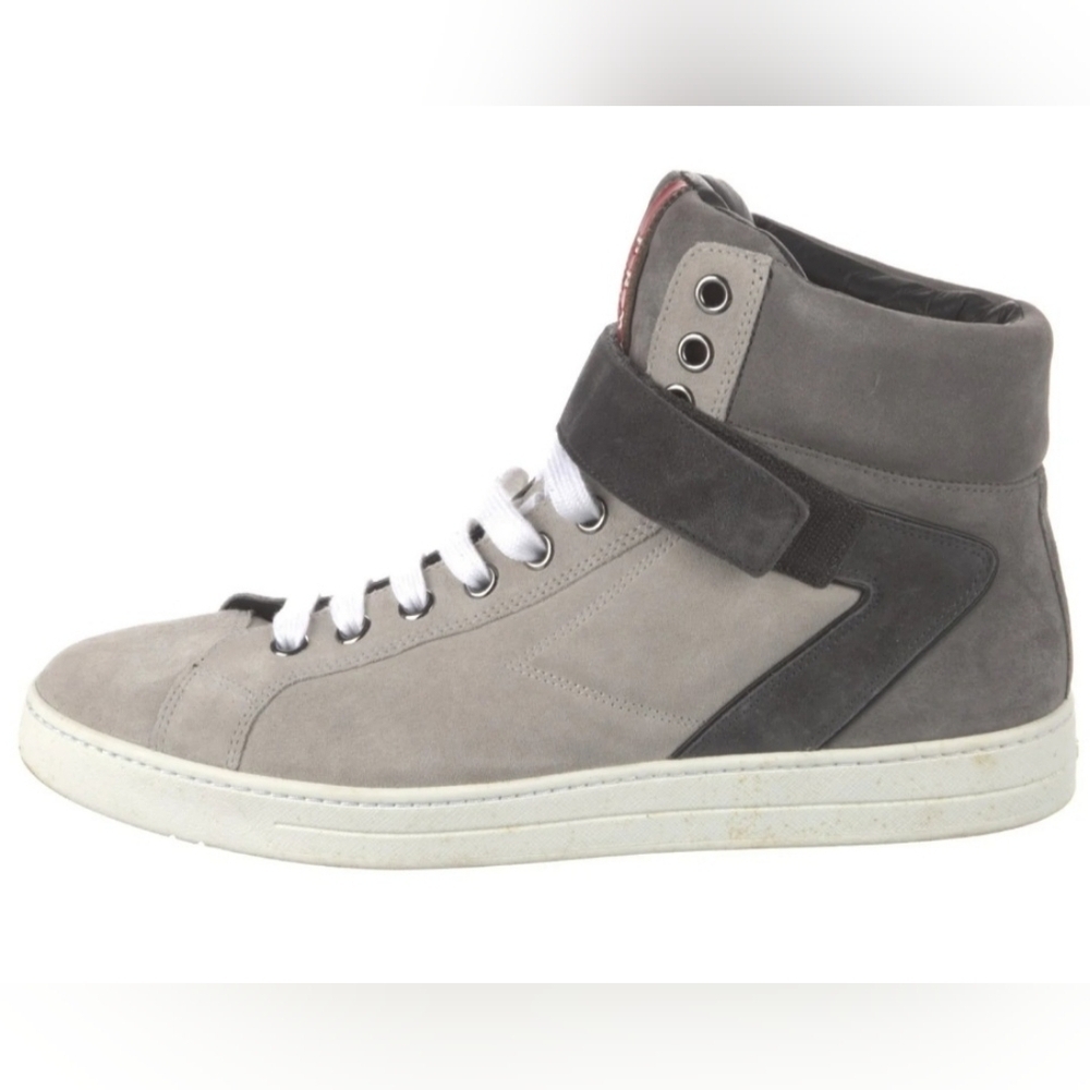 RARE Prada Avenue Suede High-Top Sneaker Gray US Men's Size 10 ( GUC)
